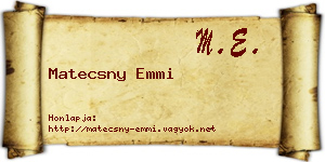 Matecsny Emmi névjegykártya